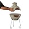 Vintiquewise Outdoor Beige Clay Chimenea BBQ Grill Fire Pit Accent Design and Metal Stand QI004354 - alternate 7
